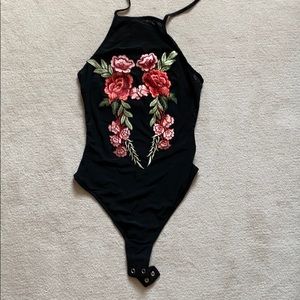 NWOT floral halter body suit